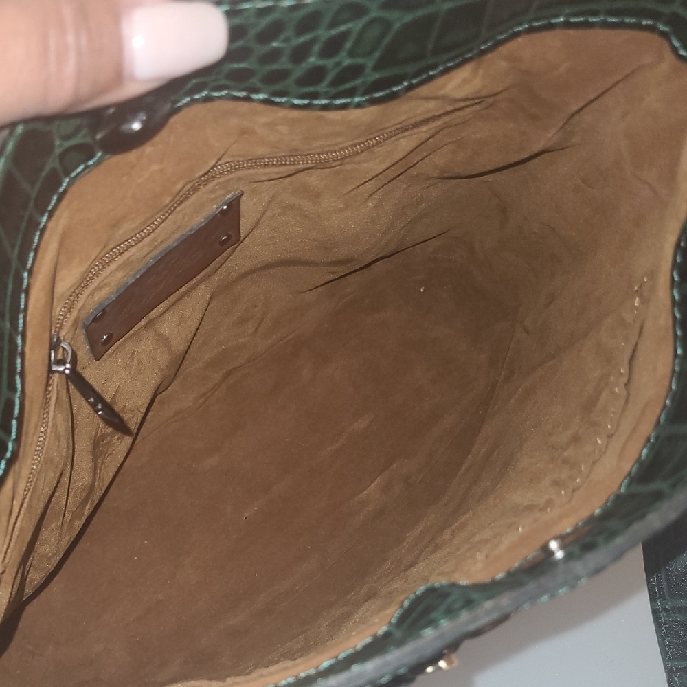 Patricia Nash Green Crocodile Embossed Satchel 10th Year Anniversary W/ Dustbag - Picture 11 of 11